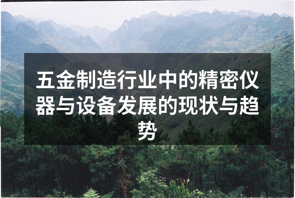 五金制造行业中的精密仪器与设备发展的现状与趋势