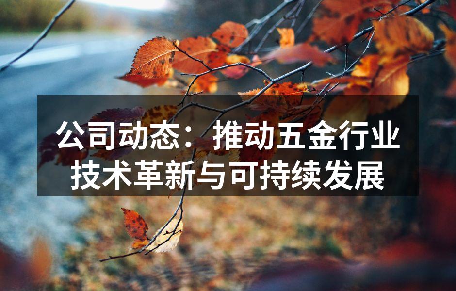 公司动态:推动五金行业技术革新与可持续发展